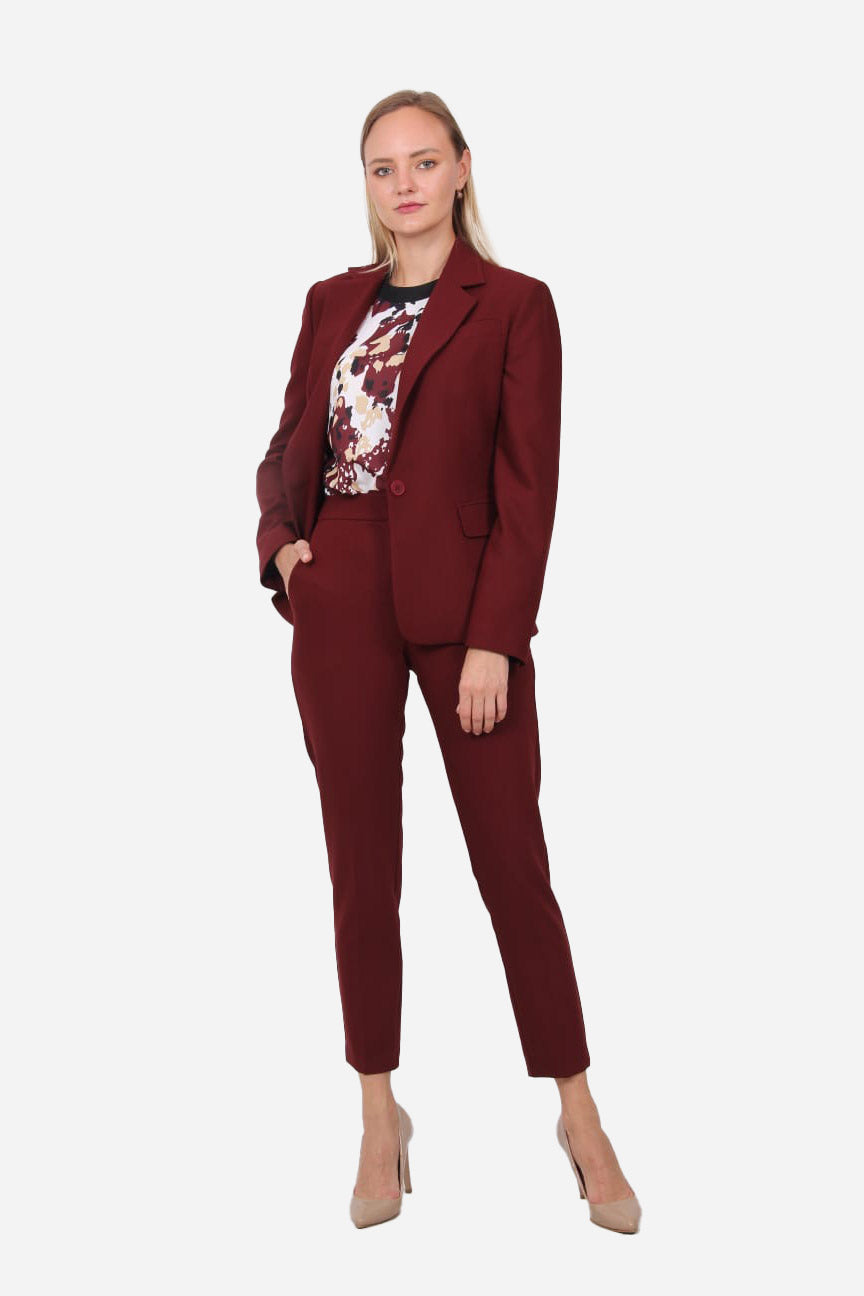 Bordo Blazer Ceket – Şık Form, Ofis & Akşam Kullanıma Uygun | FRN LINE
