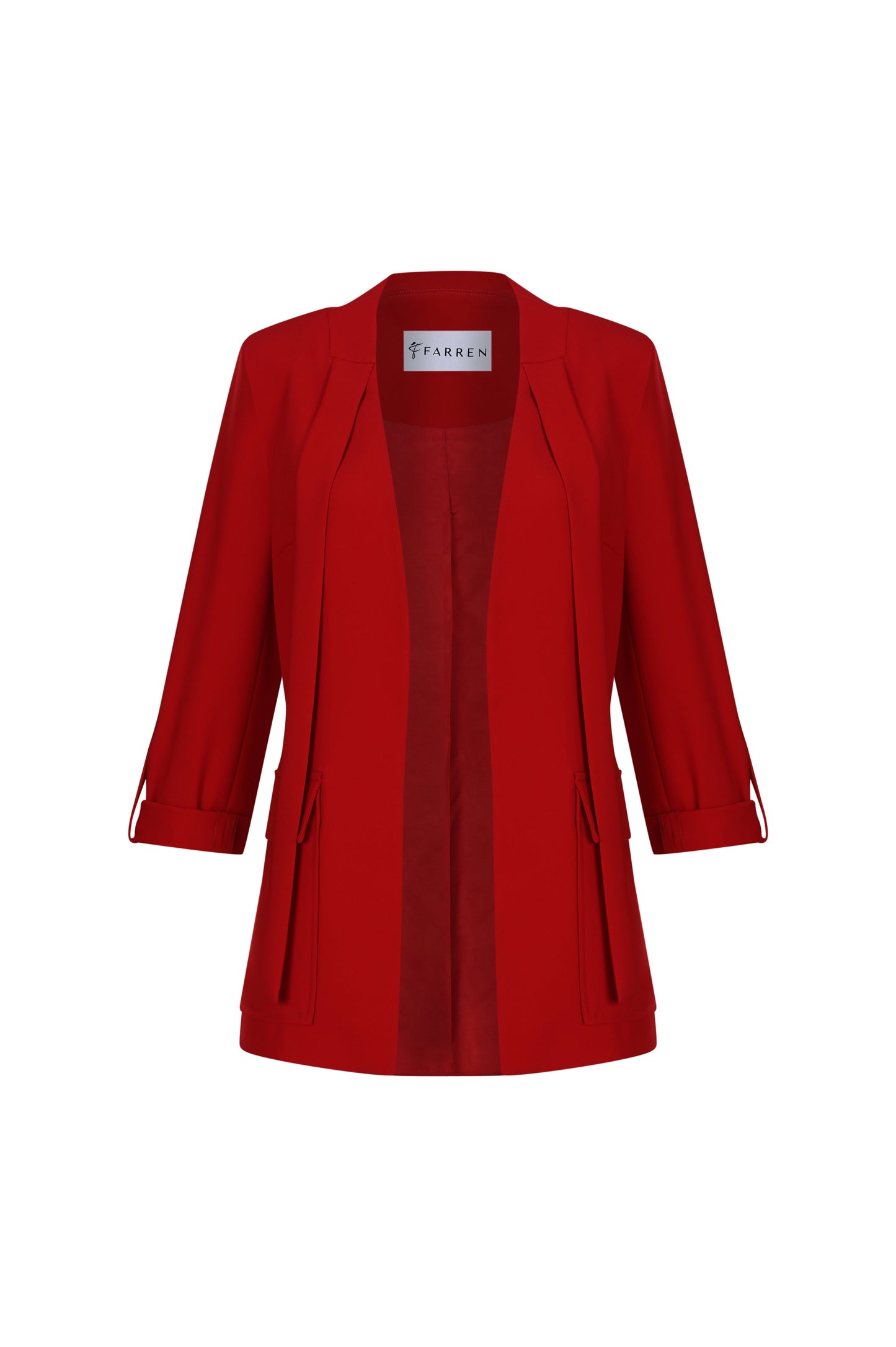 Kırmızı Blazer Ceket – Apalet Detaylı, Güçlü Omuzlu Şık Form | FRN LINE