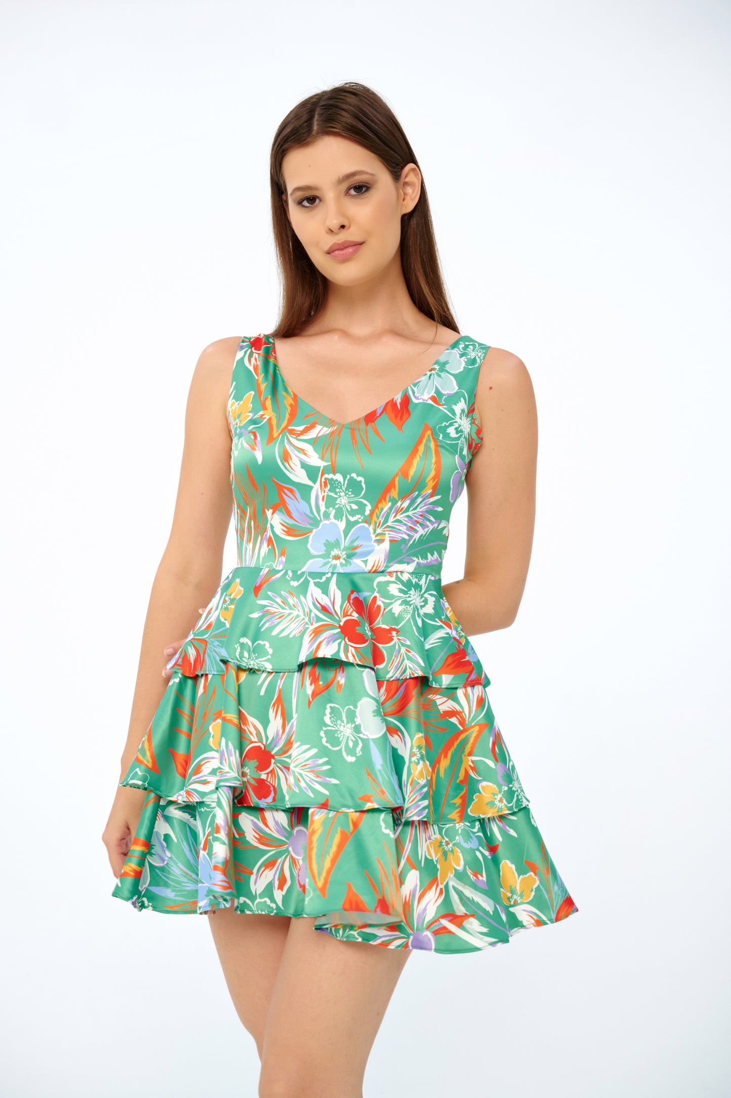 Lucia – Tiered Floral Mini Dress