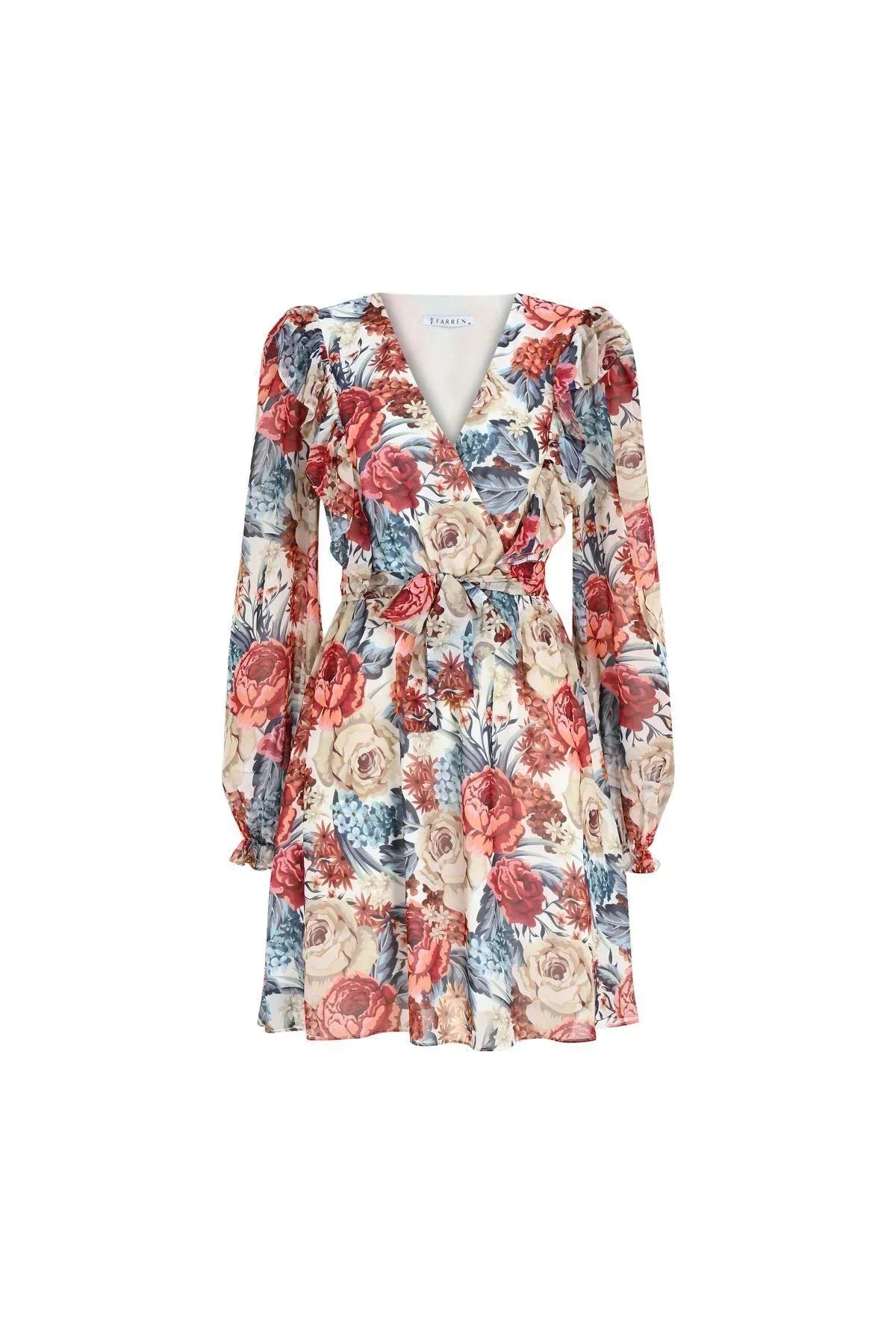 Beyaz Çiçekli Mini Elbise – Hafif Dokulu, Günlük Romantik Stil | FRN LINE